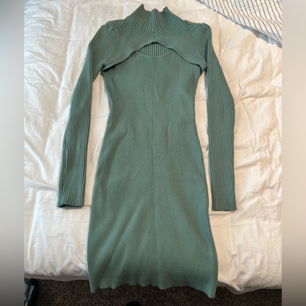 Green sweater dress NWT